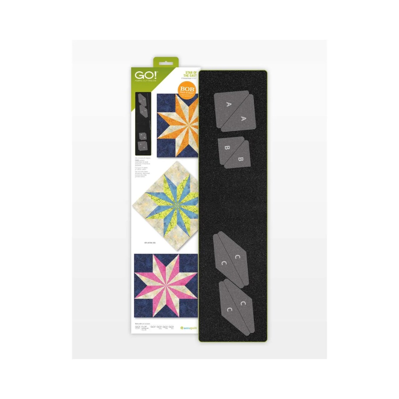 AccuQuilt GO! Star of the East 9" Finished Quilt Block Die – Fabric Cutting Die for Quilting & Patchwork